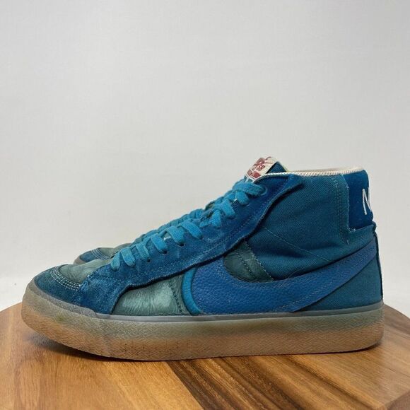 Nike SB Zoom Blazer Premium Mid PRM Plus Green Teal Gum Sneakers Shoes Mens 10.5 - Picture 3 of 8